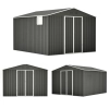 Domek ogrodowy narzędziowy NORDVIC 283x313 cm - Ocynkowany, Dwuspadowy Dach, Wentylacja, Light Grey